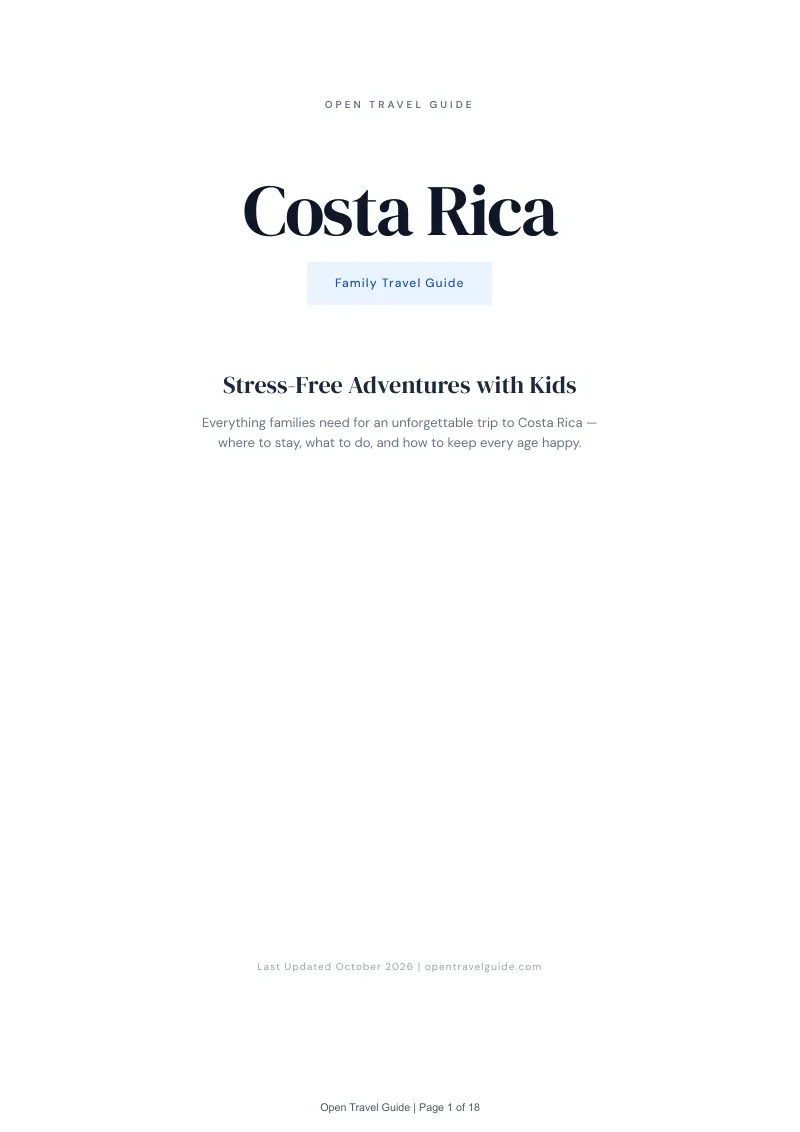 Costa Rica Family Travel Guide: Cover