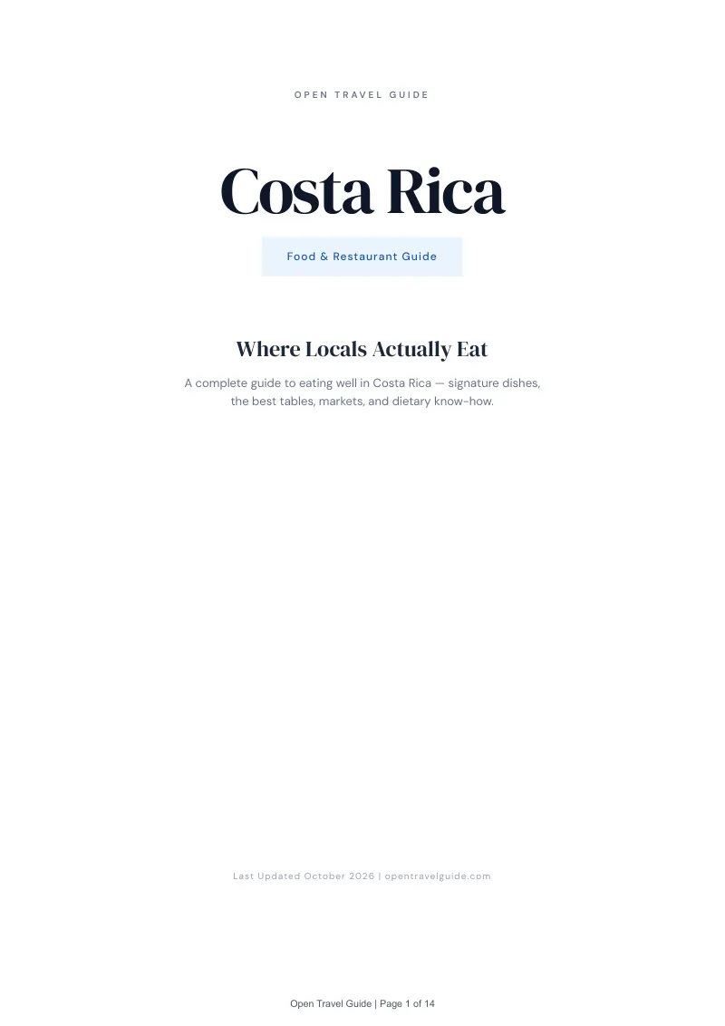 Costa Rica Food & Restaurant Guide: Cover