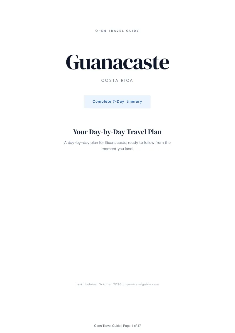 Guanacaste 7-Day Itinerary: Cover