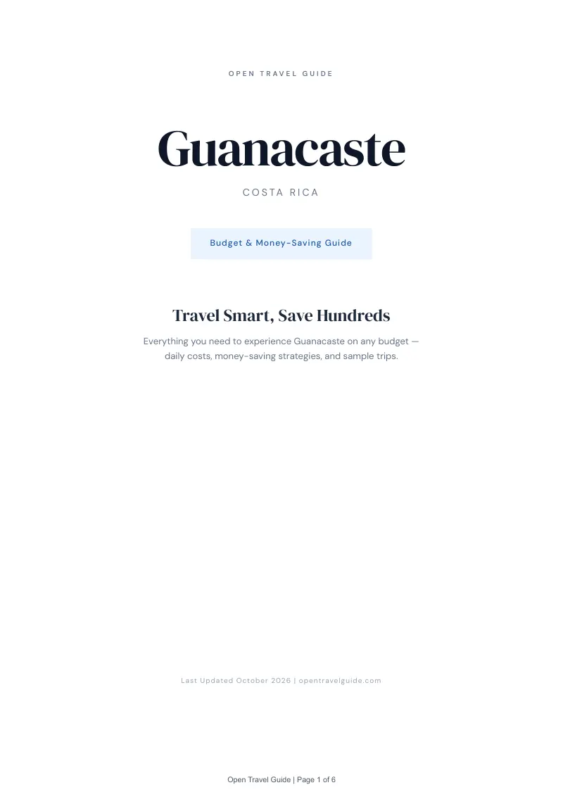 Guanacaste Budget & Money-Saving Guide: Cover