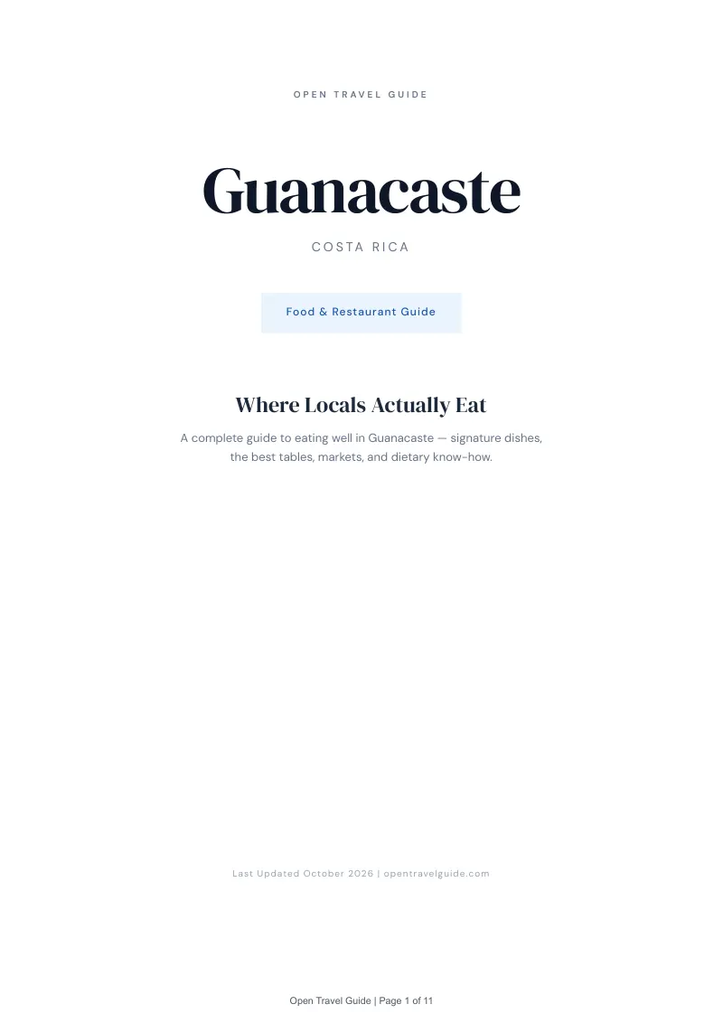 Guanacaste Food & Restaurant Guide: Cover