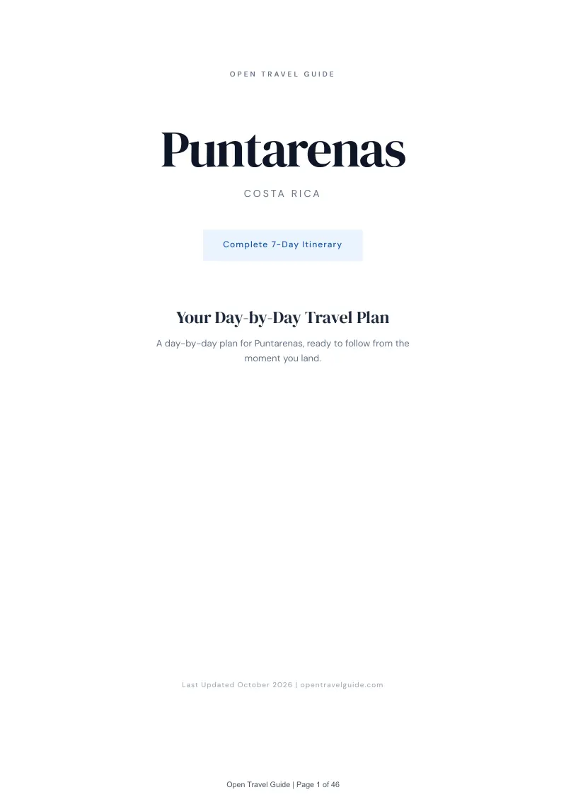 Puntarenas 7-Day Itinerary: Cover