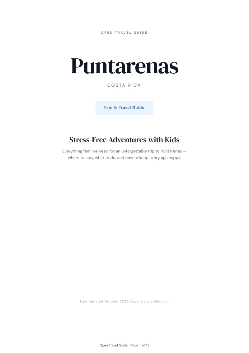 Puntarenas Family Travel Guide: Cover