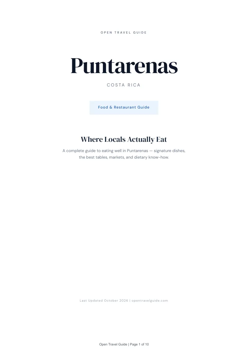 Puntarenas Food & Restaurant Guide: Cover