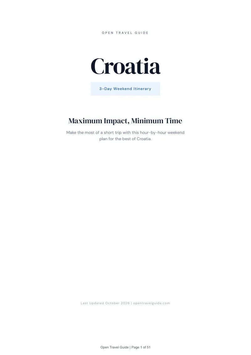 Croatia 3-Day Weekend Itinerary: Cover