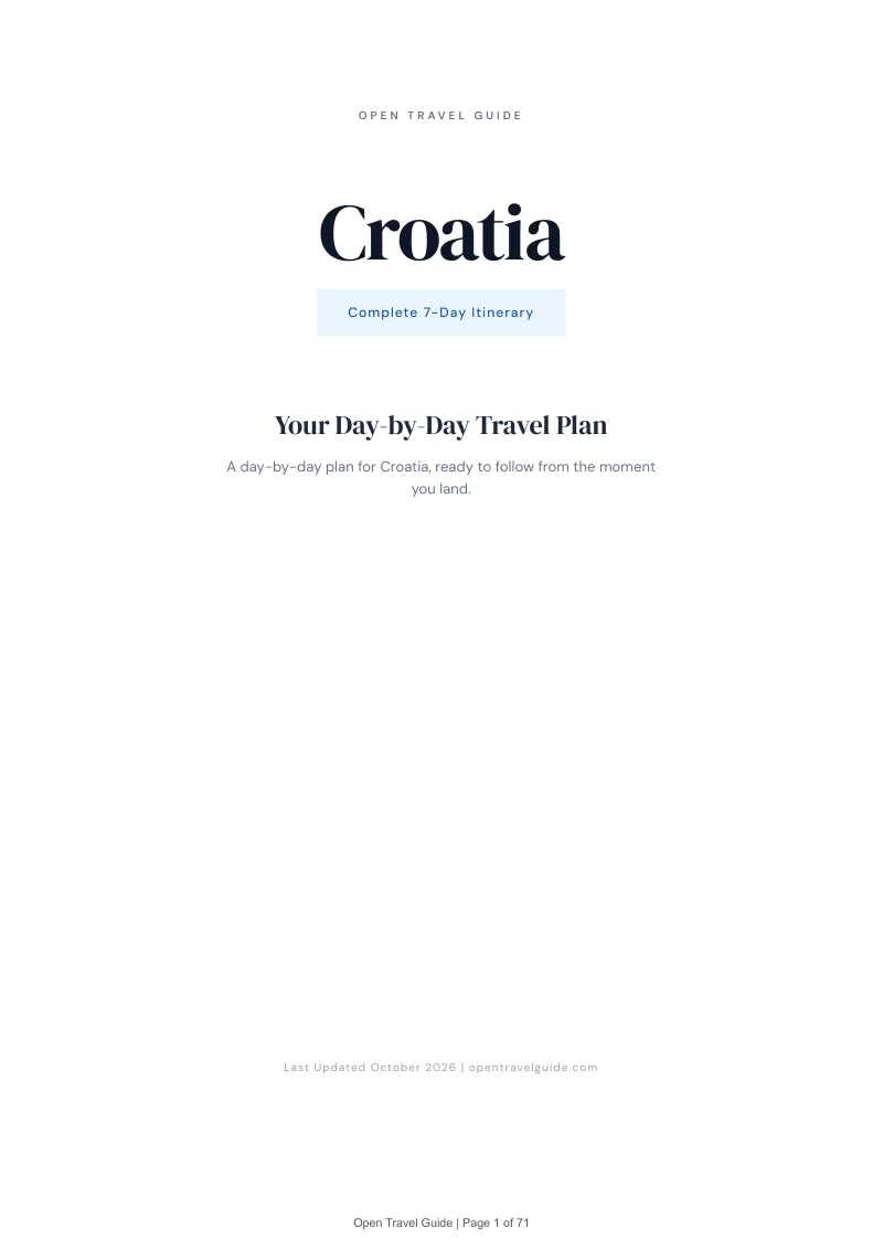 Croatia 7-Day Itinerary: Cover