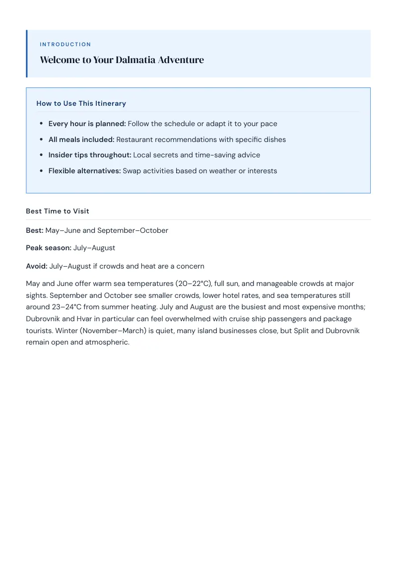 Dalmatia Complete Travel Bundle: 7-day itinerary · Page 2