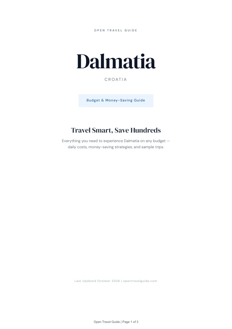 Dalmatia Budget & Money-Saving Guide: Cover