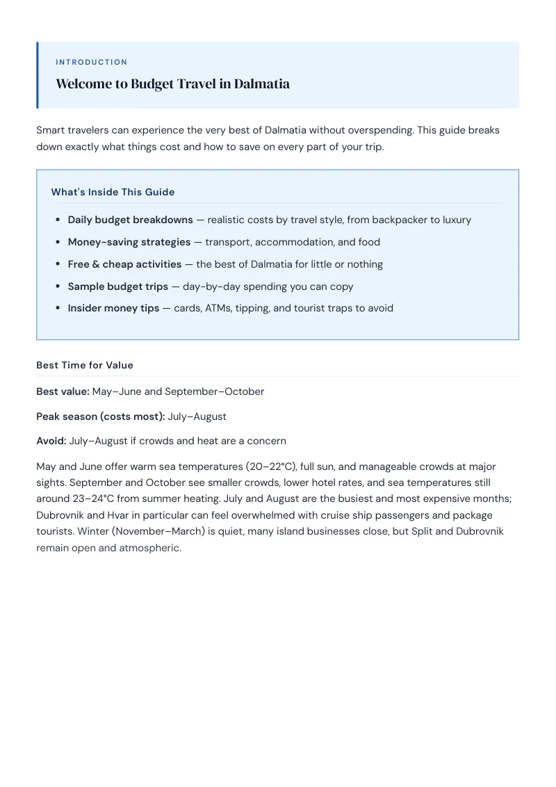 Dalmatia Complete Travel Bundle: Budget guide · Page 2