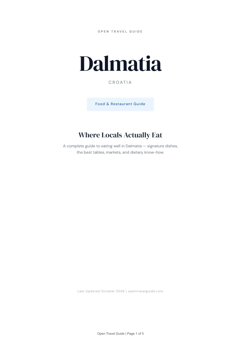 Dalmatia Food & Restaurant Guide: Cover