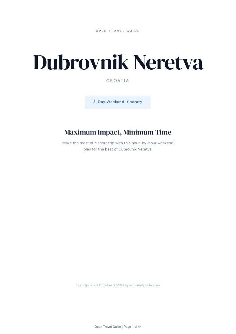 Dubrovnik Neretva 3-Day Weekend Itinerary: Cover