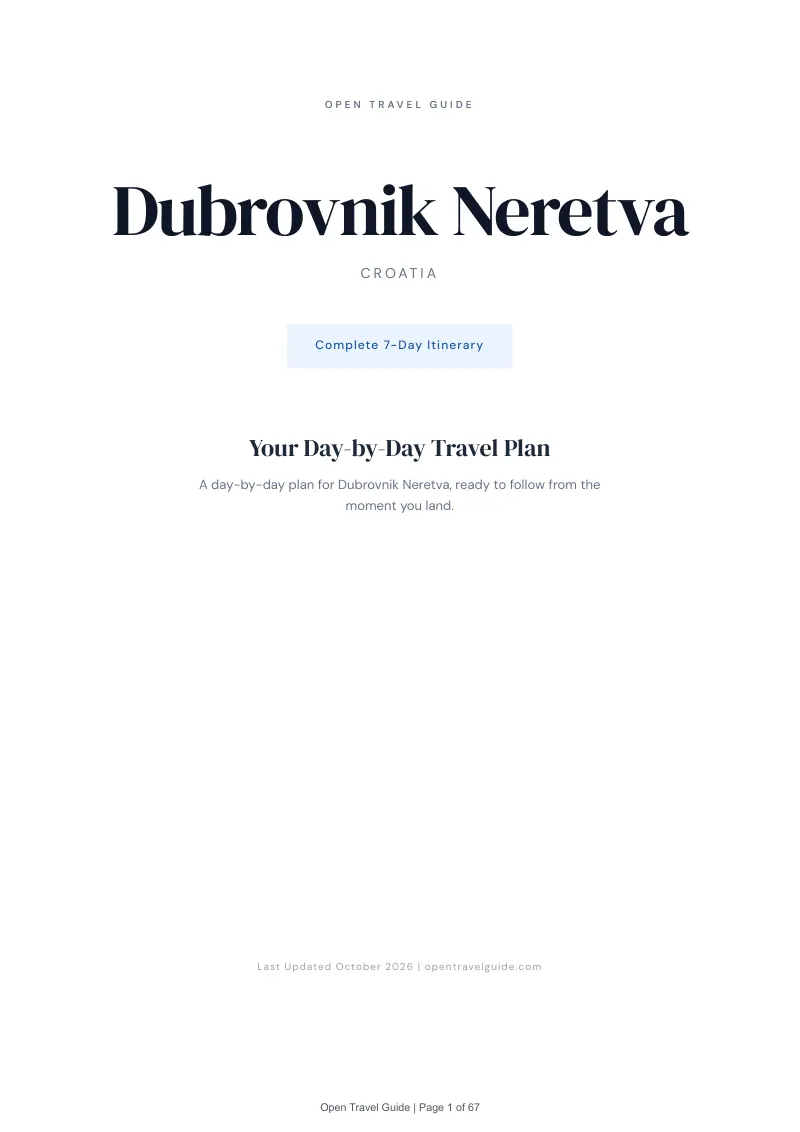 Dubrovnik Neretva 7-Day Itinerary: Cover
