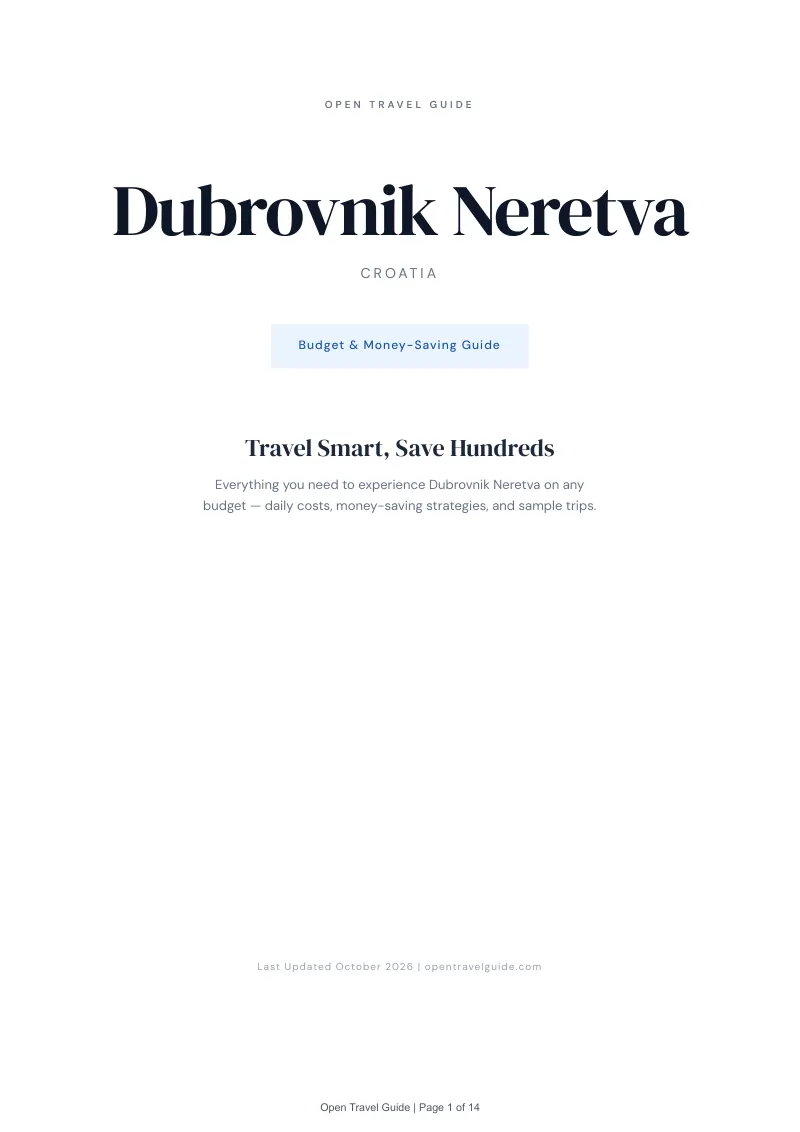 Dubrovnik Neretva Budget & Money-Saving Guide: Cover
