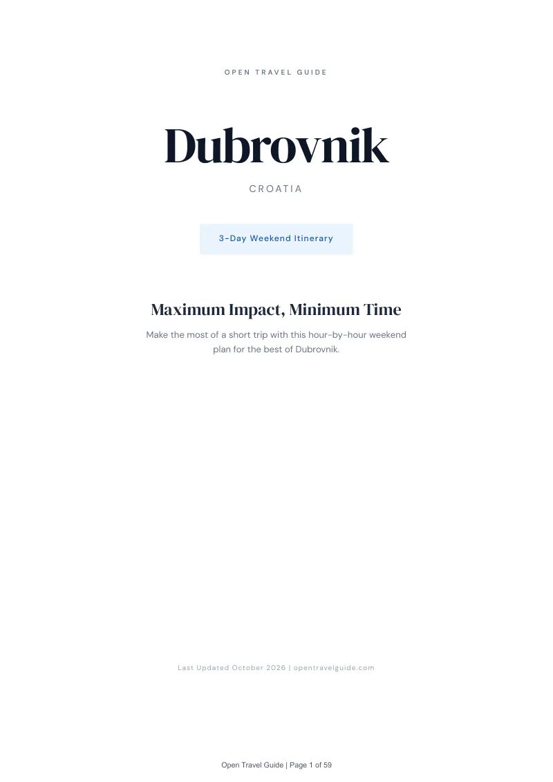 Dubrovnik 3-Day Weekend Itinerary: Cover