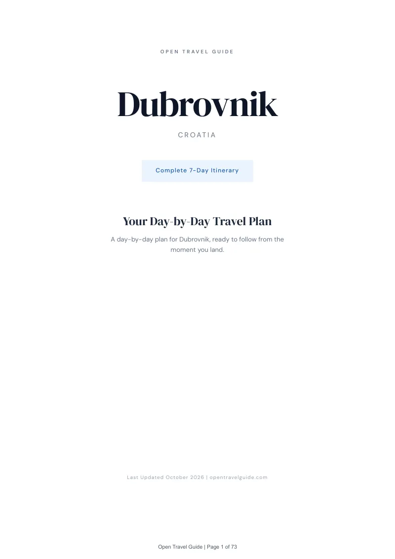 Dubrovnik 7-Day Itinerary: Cover