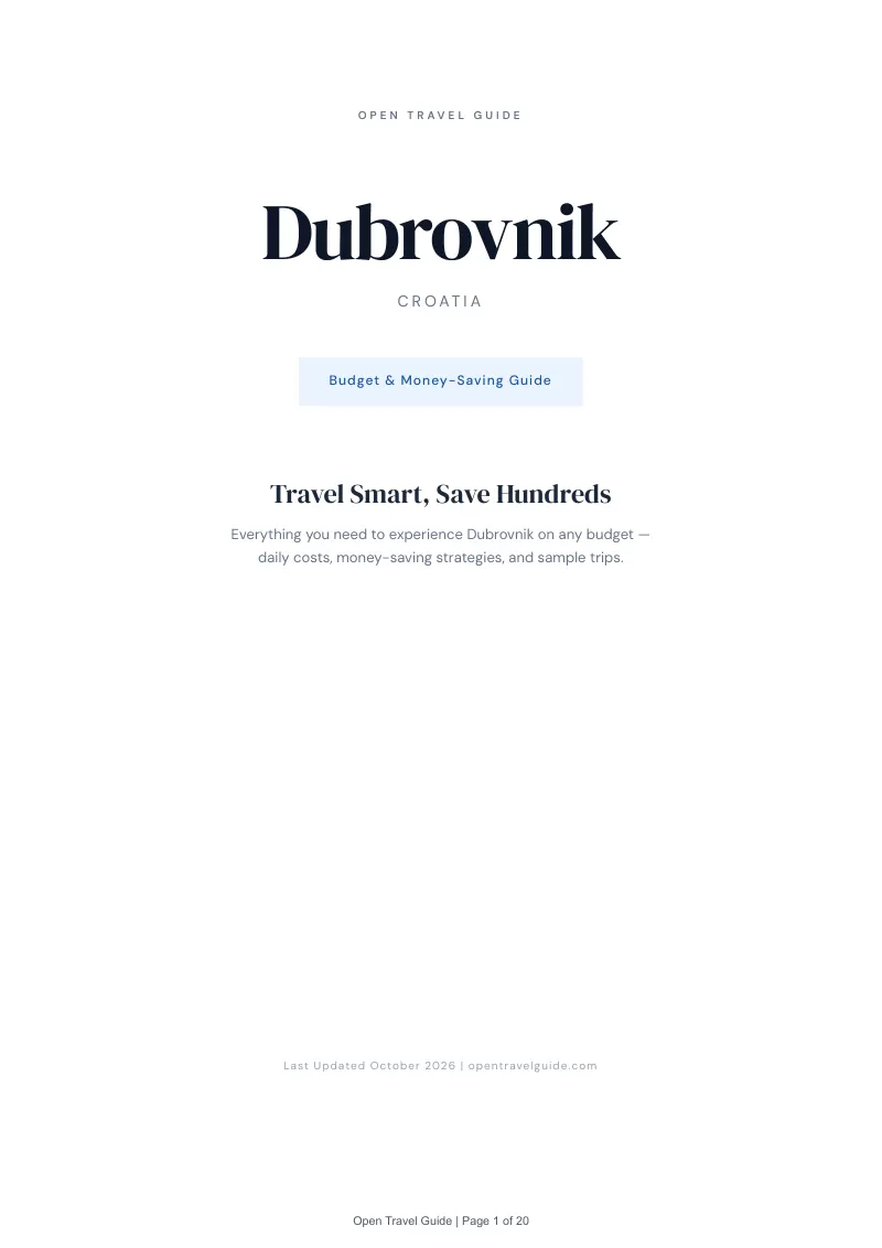 Dubrovnik Budget & Money-Saving Guide: Cover