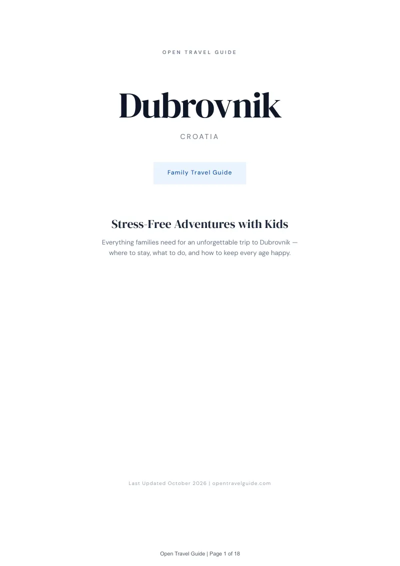 Dubrovnik Family Travel Guide: Cover