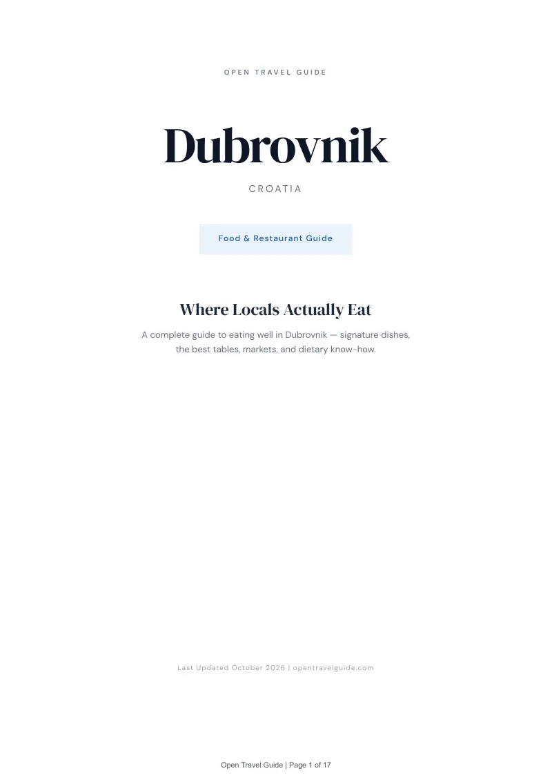 Dubrovnik Food & Restaurant Guide: Cover