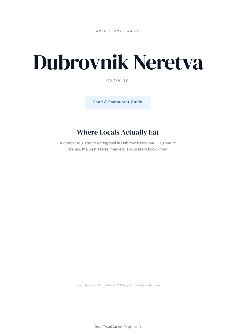 Dubrovnik Neretva Food & Restaurant Guide: Cover