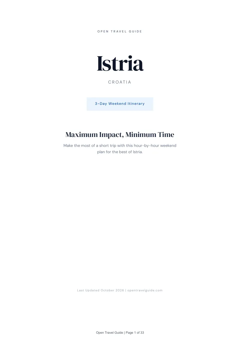 Istria 3-Day Weekend Itinerary: Cover