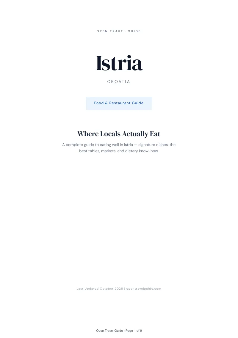 Istria Food & Restaurant Guide: Cover