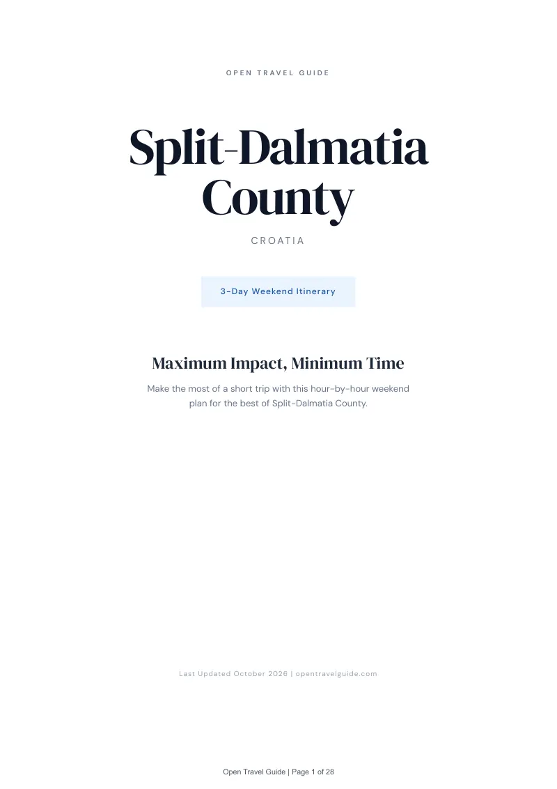 Split Dalmatia 3-Day Weekend Itinerary: Cover