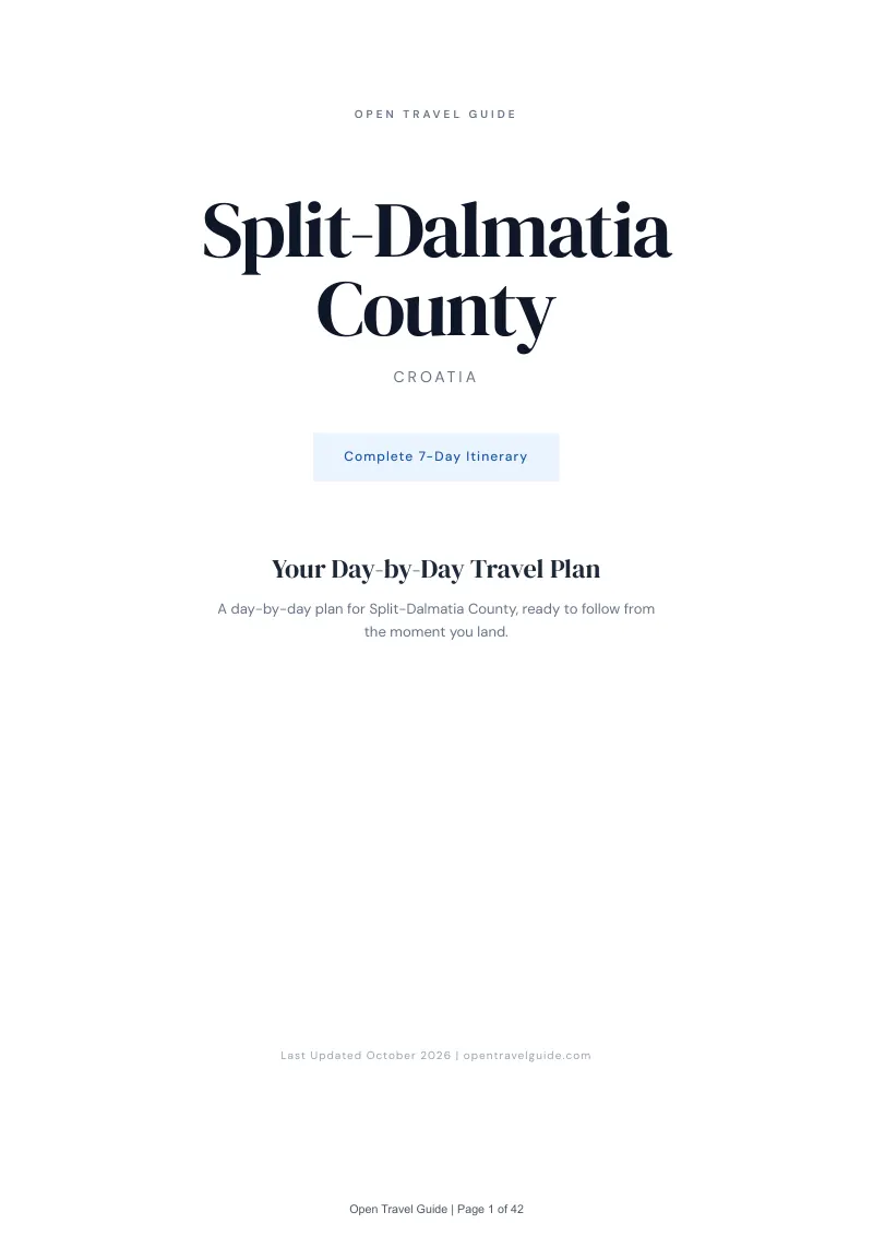 Split Dalmatia 7-Day Itinerary: Cover