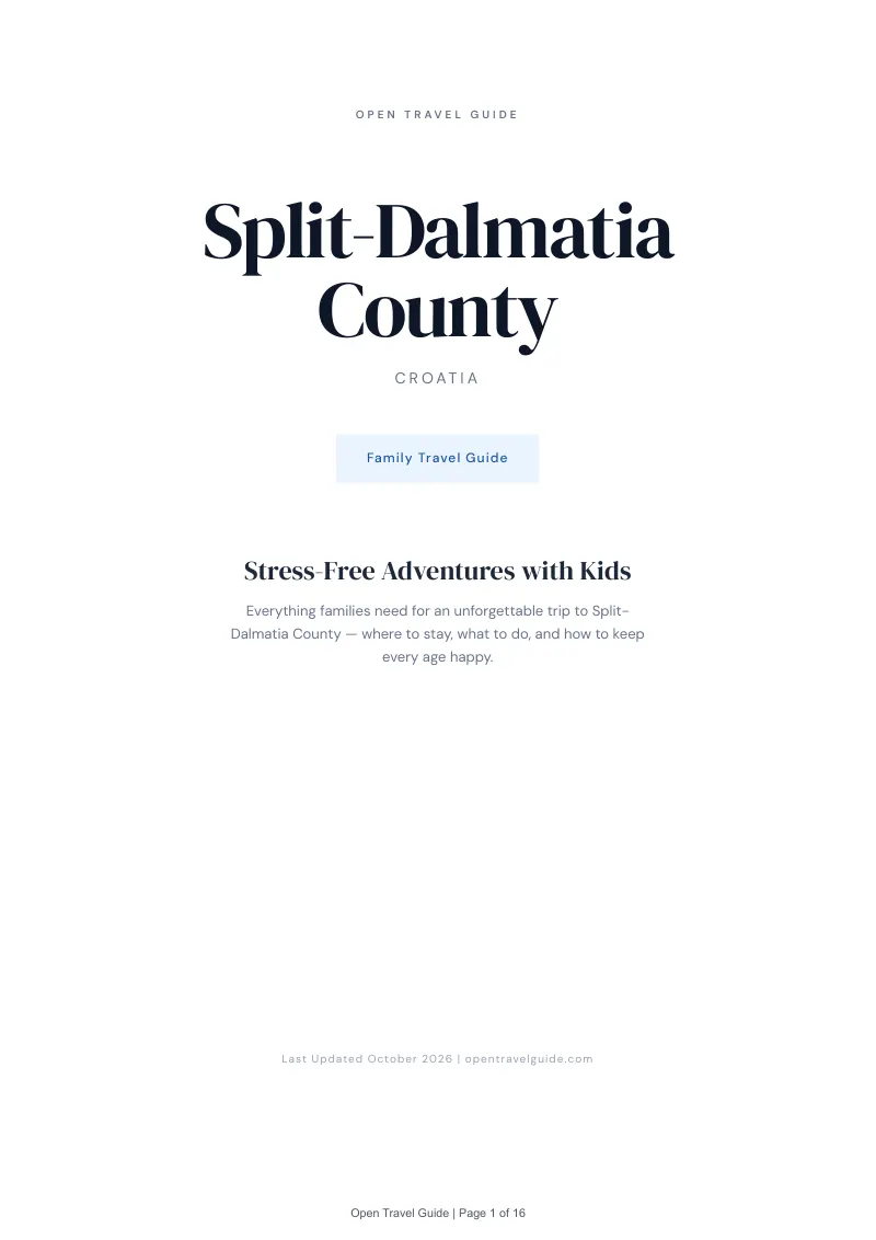 Split Dalmatia Family Travel Guide: Cover