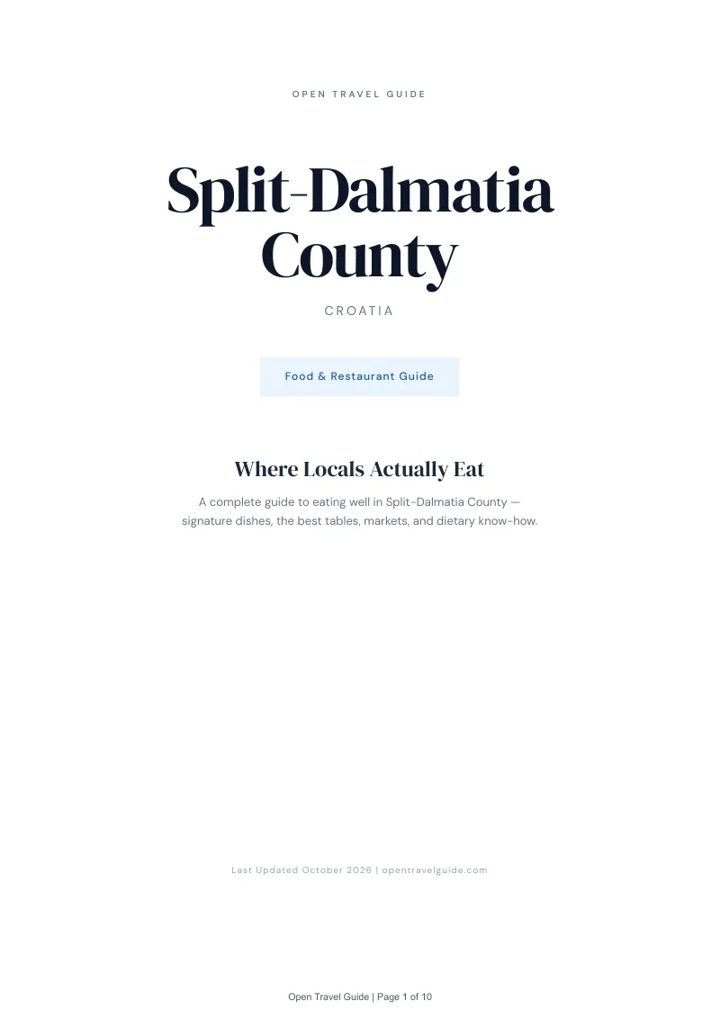 Split Dalmatia Food & Restaurant Guide: Cover