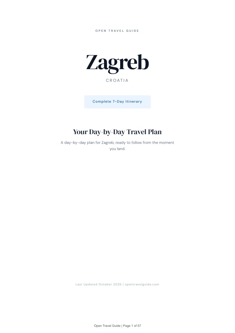 Zagreb 7-Day Itinerary: Cover