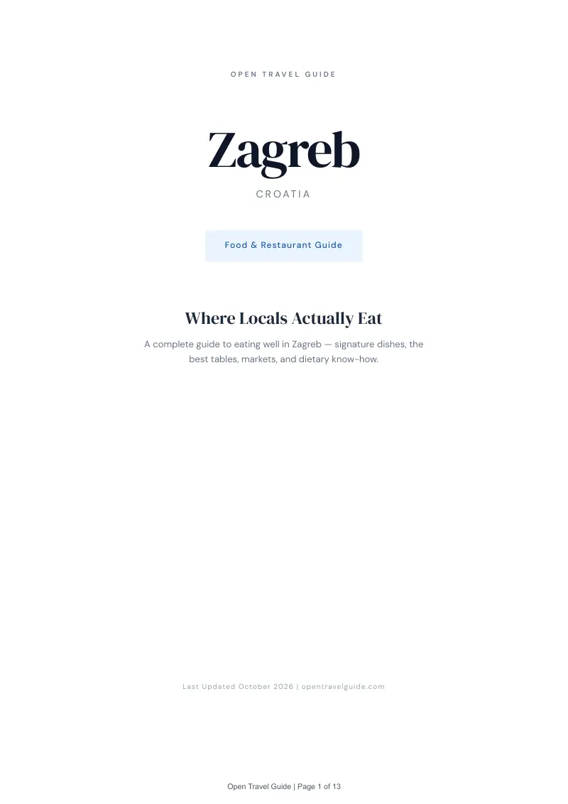 Zagreb Food & Restaurant Guide: Cover
