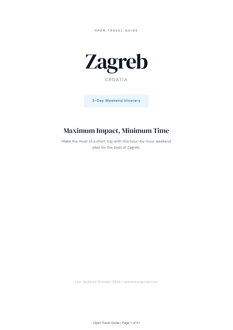 Zagreb 3-Day Weekend Itinerary: Cover