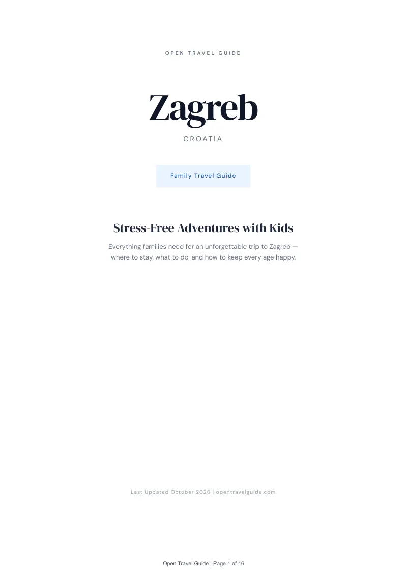 Zagreb Family Travel Guide: Cover