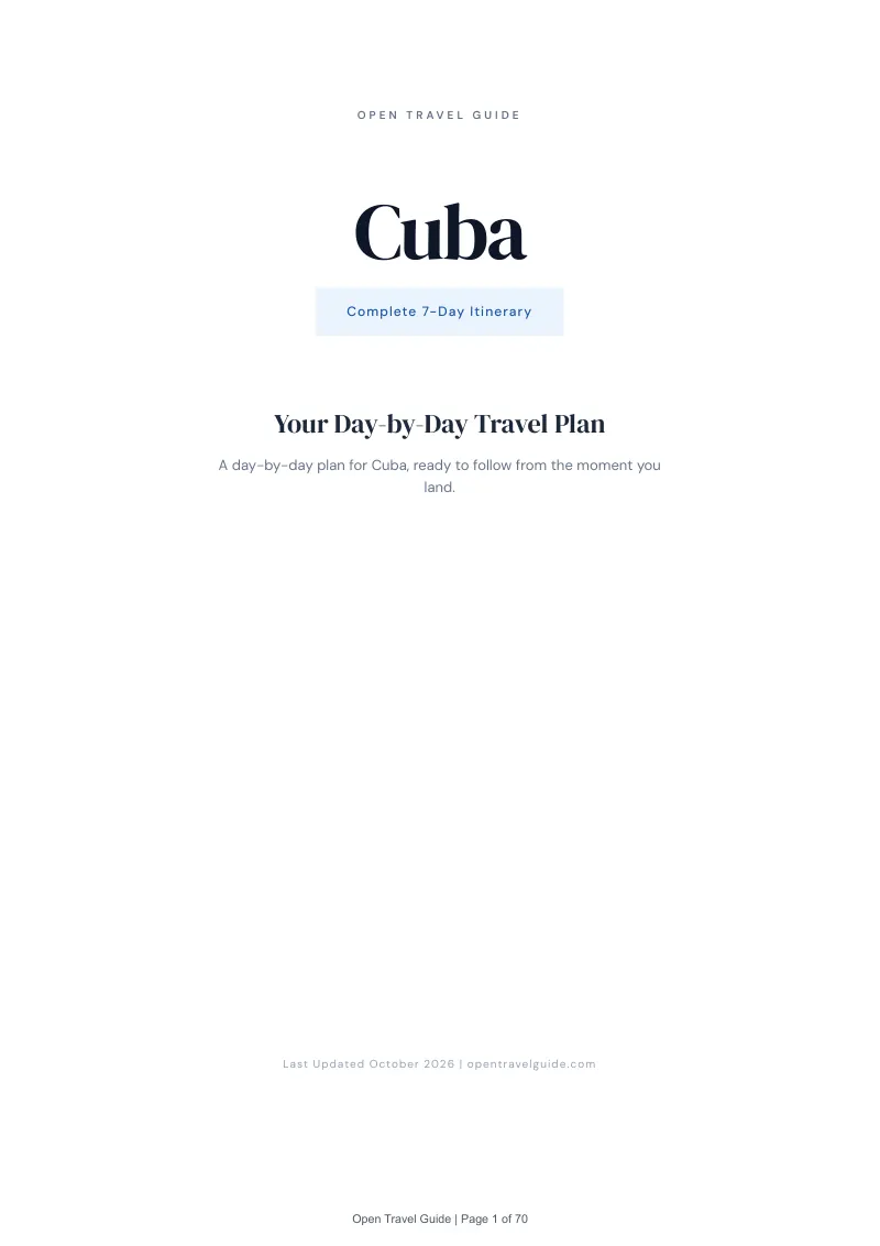 Cuba 7-Day Itinerary: Cover