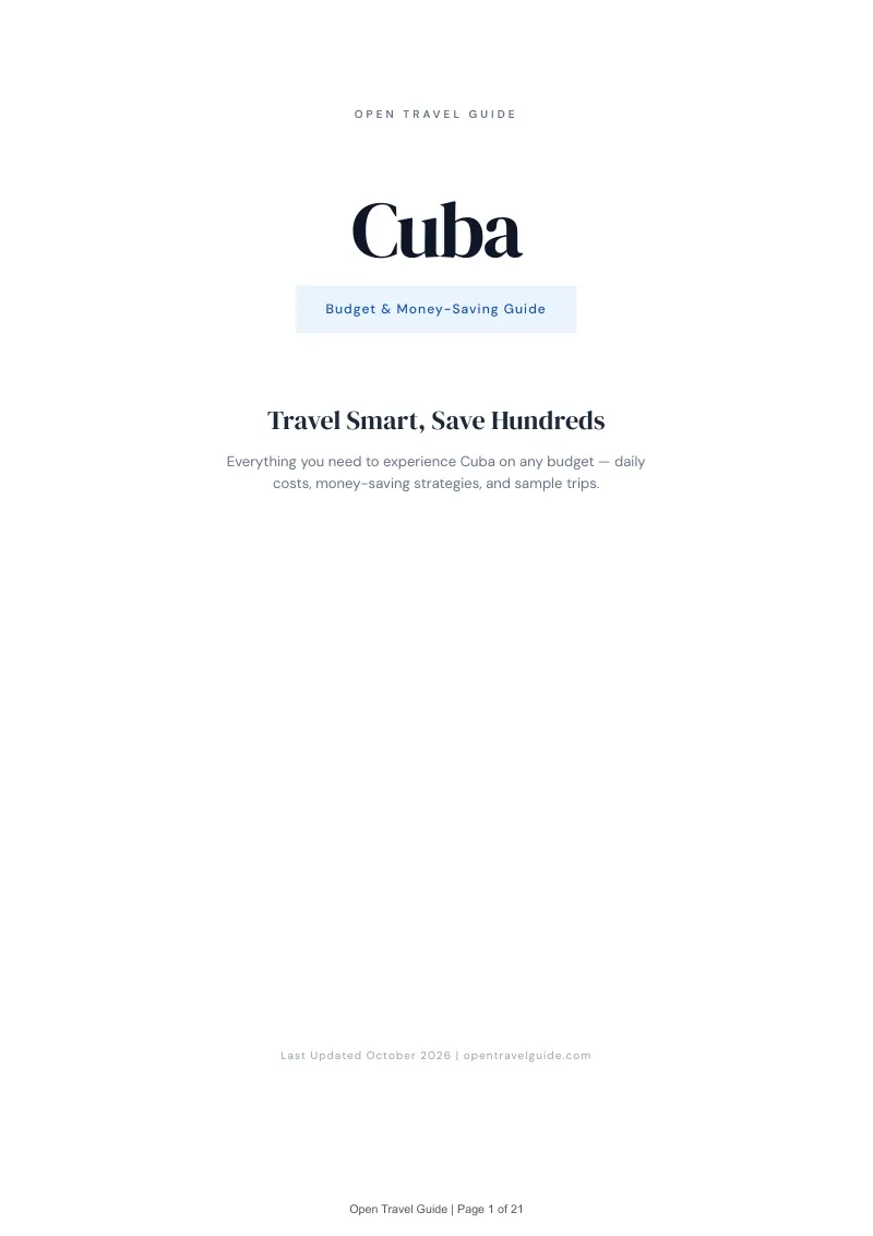 Cuba Budget & Money-Saving Guide: Cover