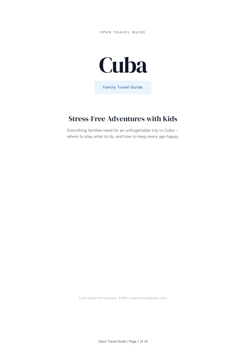 Cuba Family Travel Guide: Cover