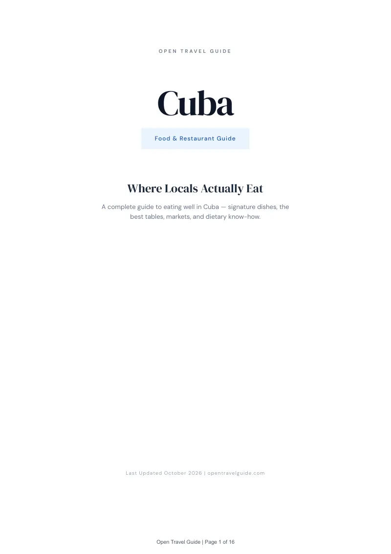 Cuba Food & Restaurant Guide: Cover