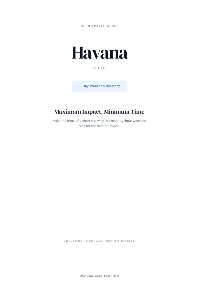 Havana 3-Day Weekend Itinerary: Cover