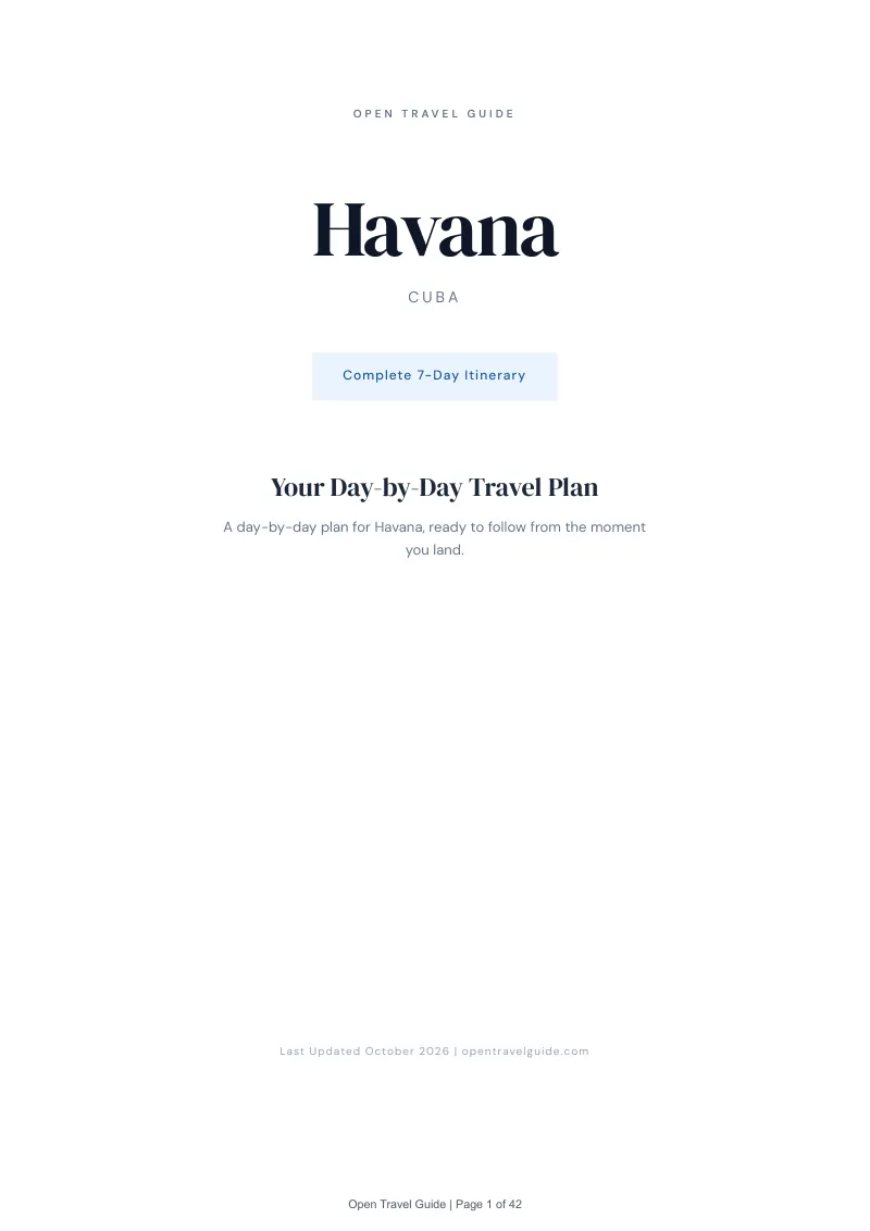 Havana 7-Day Itinerary: Cover