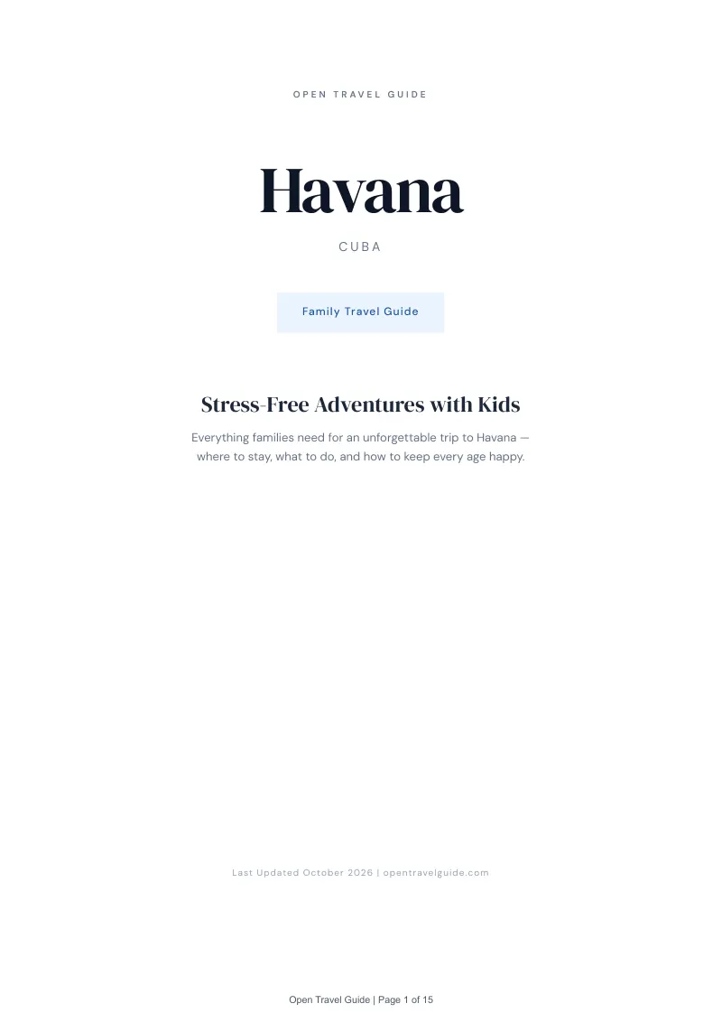 Havana Family Travel Guide: Cover