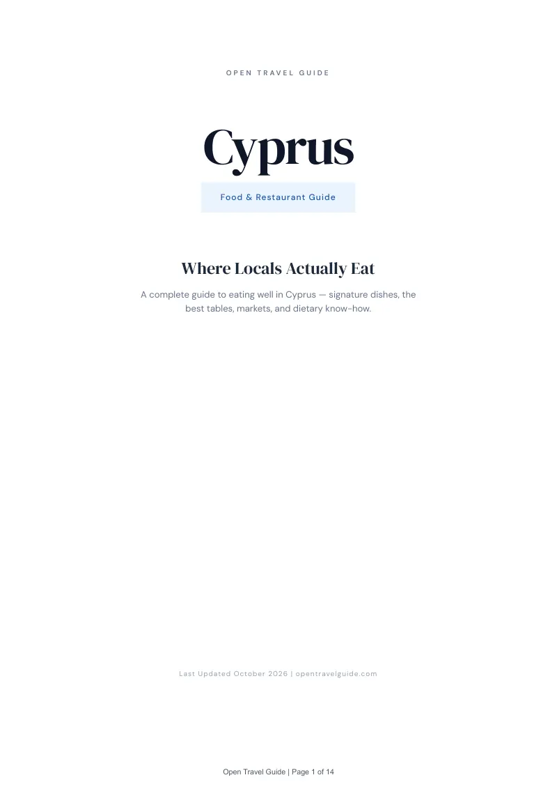 Cyprus Food & Restaurant Guide: Cover