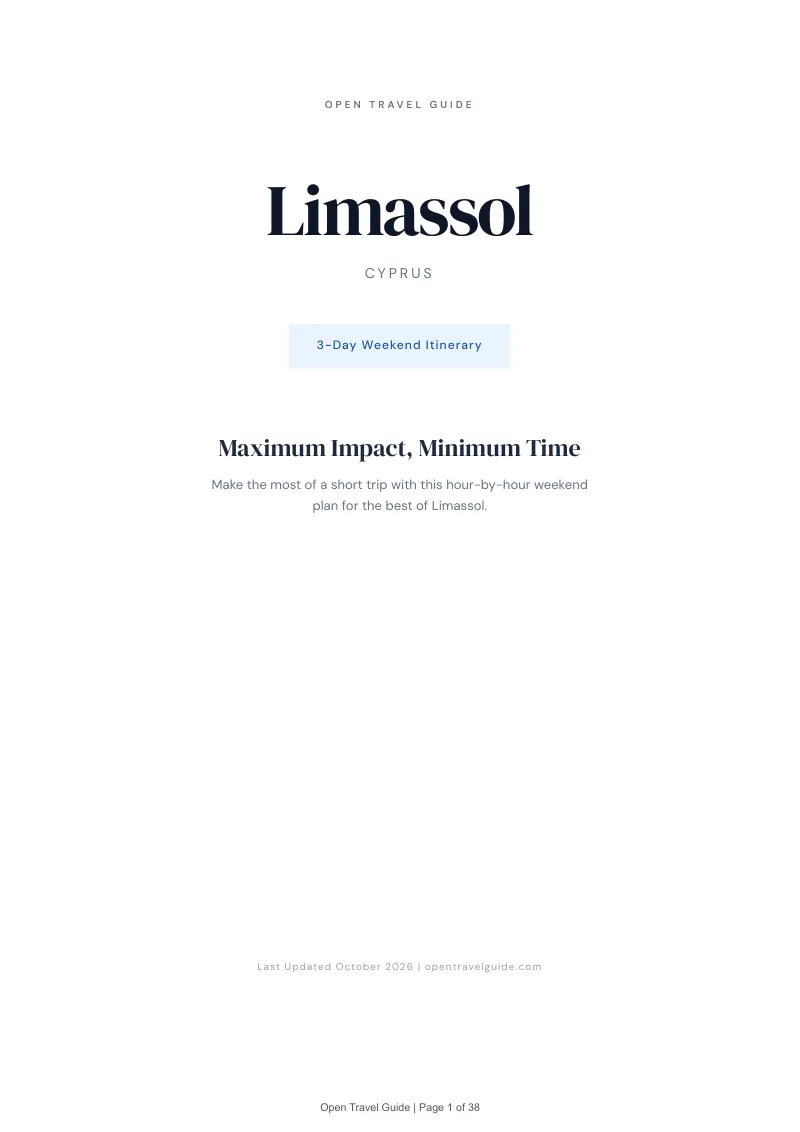 Limassol 3-Day Weekend Itinerary: Cover