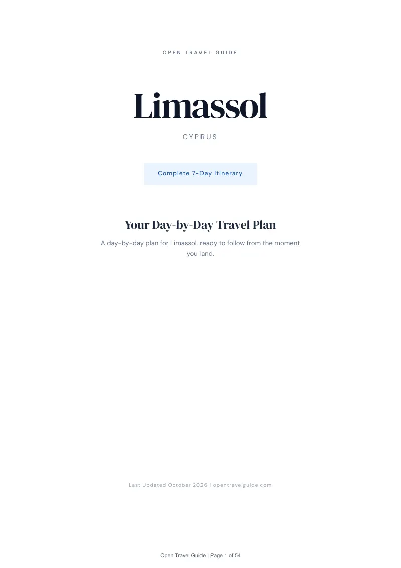 Limassol 7-Day Itinerary: Cover