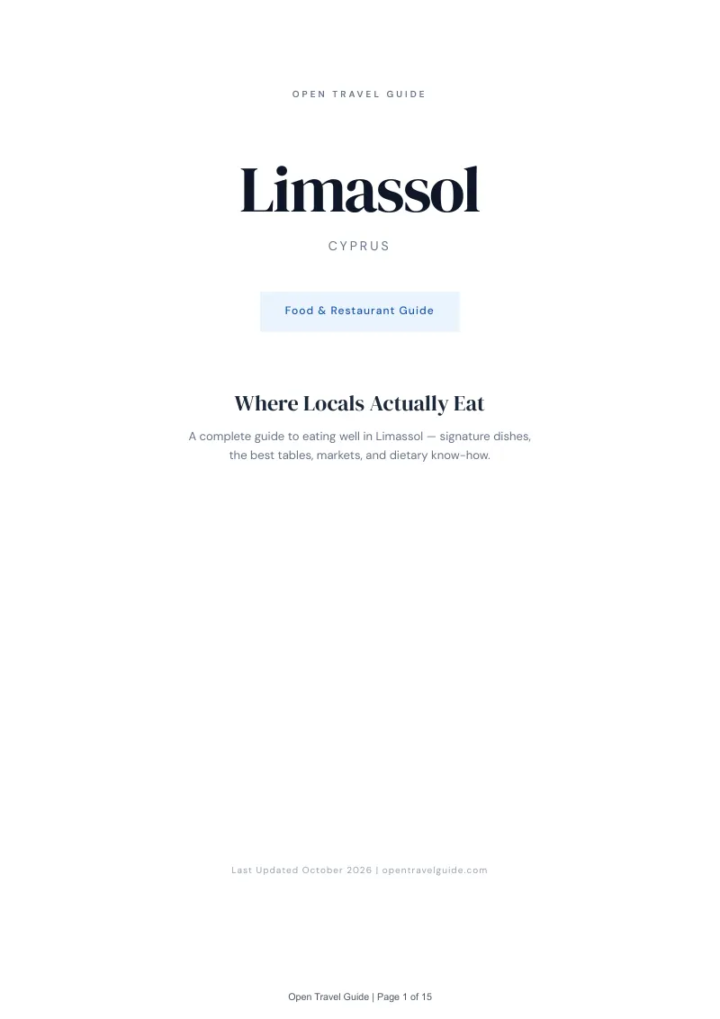 Limassol Food & Restaurant Guide: Cover