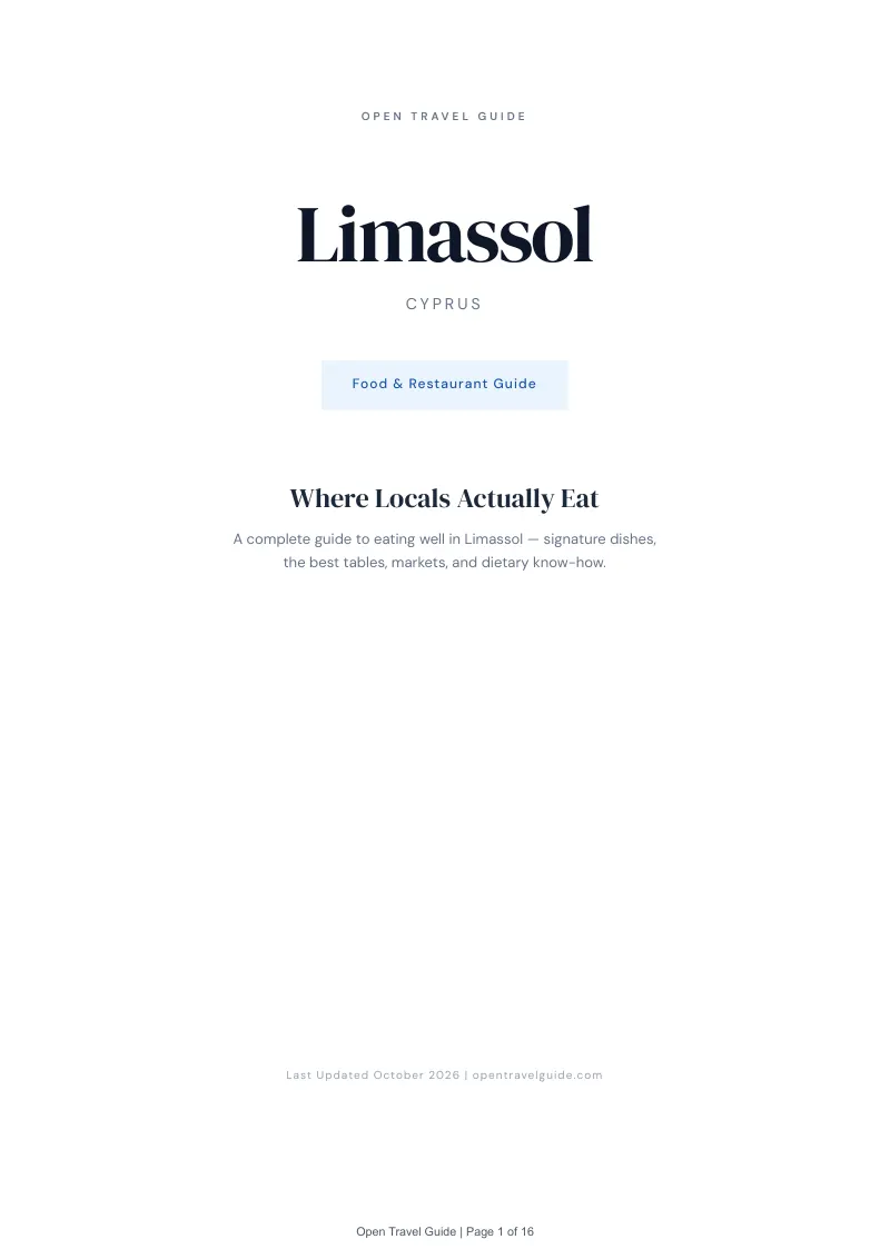 Limassol Food & Restaurant Guide: Cover