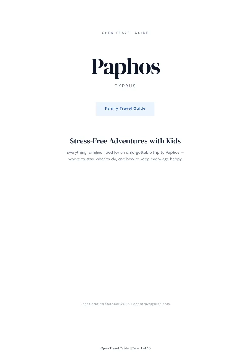 Paphos Family Travel Guide: Cover