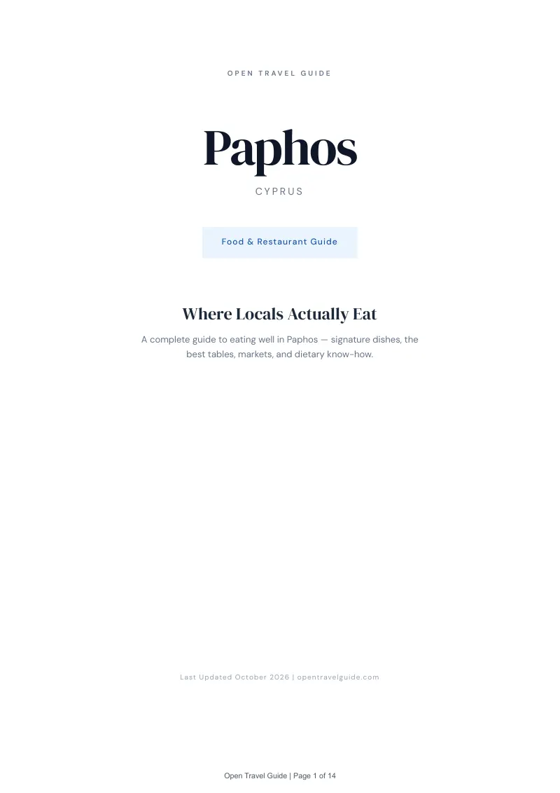 Paphos Food & Restaurant Guide: Cover