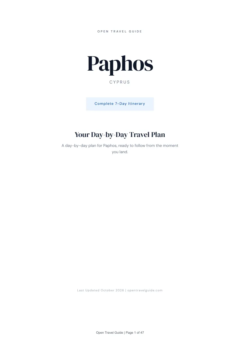 Paphos 7-Day Itinerary: Cover