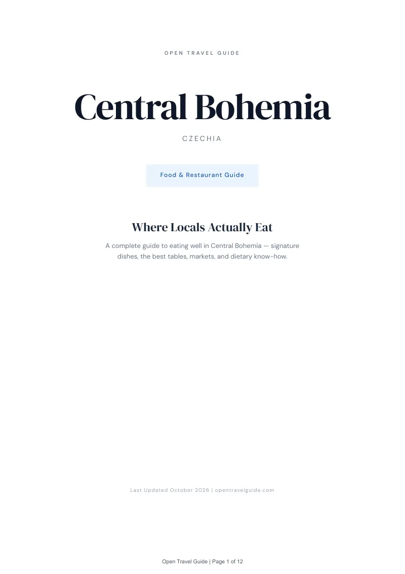 Central Bohemia Food & Restaurant Guide: Cover