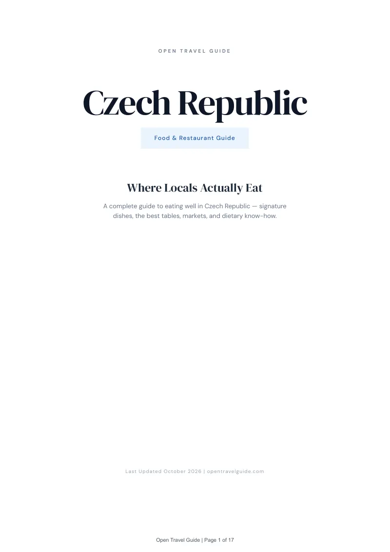 Czech Republic Food & Restaurant Guide: Cover